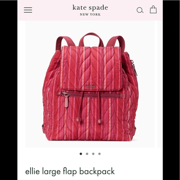 Kate Spade Ellie heart quilted backpack cranberry - Picture 10 of 11